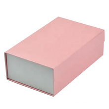 Matte lamination book shaped rigid custom pink printed magnetic closure gift cardboard box